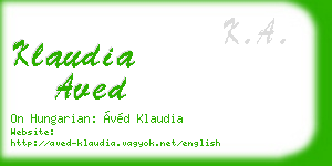 klaudia aved business card