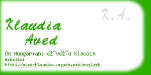 klaudia aved business card